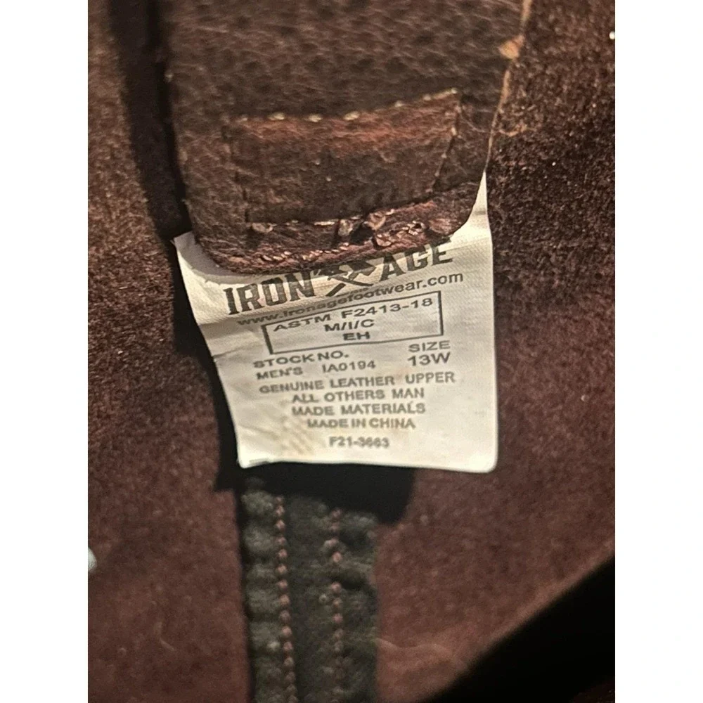 IRON‎ AGE IA0194 Wellington Boot Sz 13 W Brown Composite Toe Yarder
